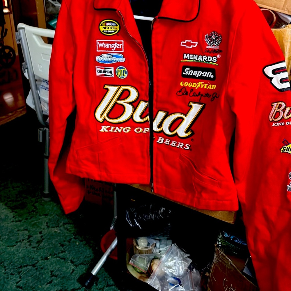 Budweiser Red Jean Jacket Vibrant Style